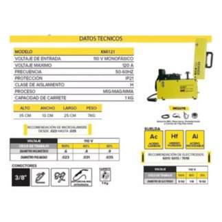 Soldadora Inversora 120 A KERHER KMI121