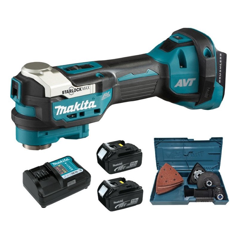 Multi Cortador 18 V + 2 baterías 5 A + accesorios Makita DTM52RTJX1