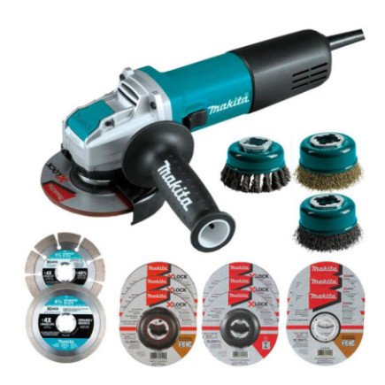Esmeriladora Angular 4-1/2" X-LOCK 840 W + accesorios Makita ga4570Com