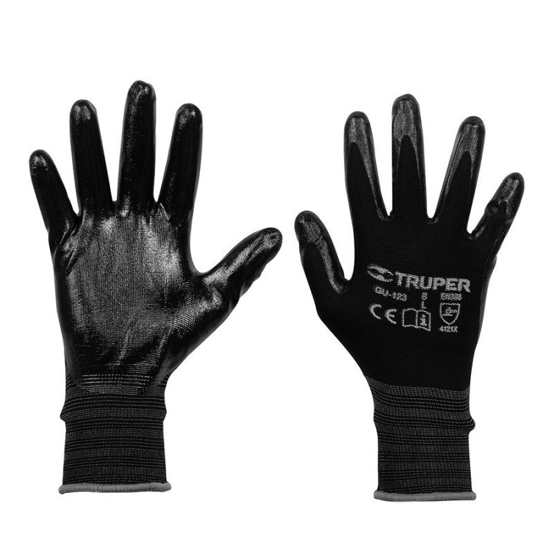 Guantes De Nylon Recubiertos De Nitrilo, G, Truper