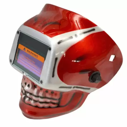 Careta De Plástico Soldador Calavera Roja Hoteche Hp53924