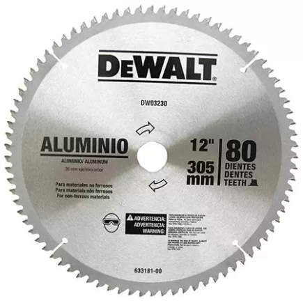Disco Sierra 12"X80 Dientes Flecha 30Mm C Dewalt A03230