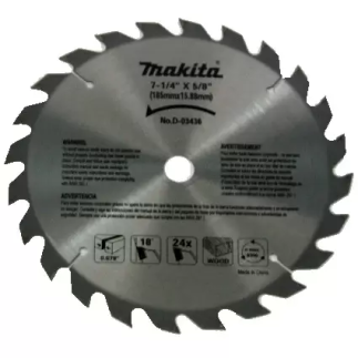Disco Sierra Circular 7 1/4" 24 Dientes 5/8" Makita D03436