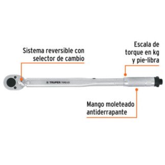 Torquimetro de trueno, cuadro 1/2", Truper 13568