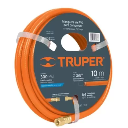 Manguera de PVC para compresor, 10 m x 1/4", Truper 19014
