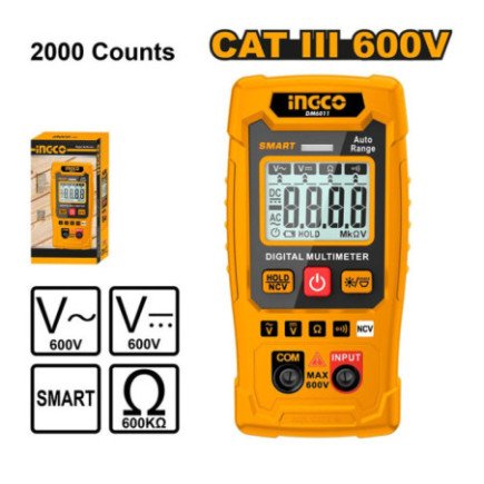 Multímetro digital 600 V pilas AAA INGCO DM6011
