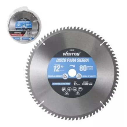 DISCO PARA SIERRA CIRCULAR P/ALUMINIO 12'' X 1'' 80DT WEST-Z25130