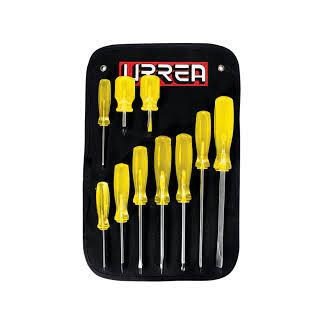 Juego de destornilladores con mango ambar combinados 10 piezas JBUD02