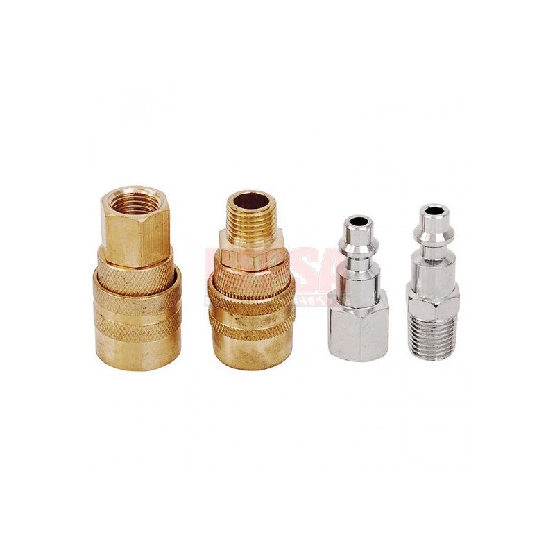 Juego de cople y conectores rapidos 4 piezas Surtek 108123