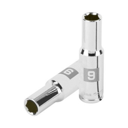 Dado Largo De 9 Mm, 6 Puntas, Cuadro 3/8', Truper