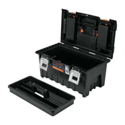 Caja plástica 22" c/compartimentos, broche metálico TRUPER TRUP-11812
