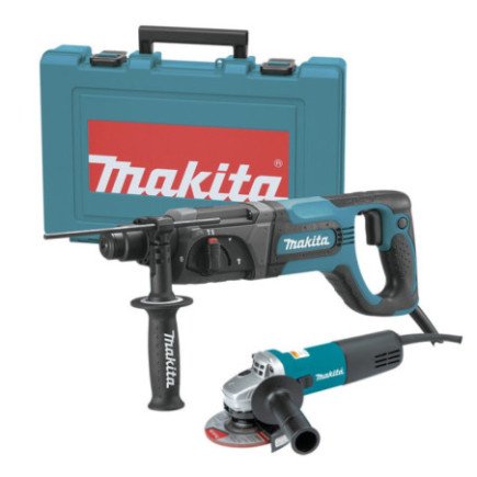 Combo Rotomartillo Sds Plus 15/16" + Esmeriladora Angular 4-1/2" Makita HR2475X6