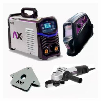 Combo soladora 200 A + esmeriladora + careta + escuadra